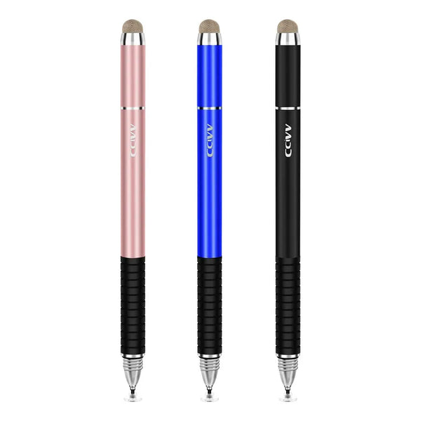 Lapiz Optico 2 En 1 Punta Fina Negro Azul Rosa Para Tableta Teléfono