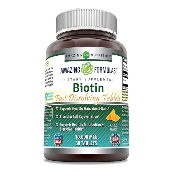 Biotina 10000 Mcg 60 Tabletas Disolución Rápida Sabor Cítrico Para Tu Cuidado Personal