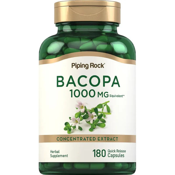 Bacopa Monnieri Capsules 1000 Mg 180 Unidades Extracto Natural