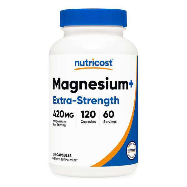 Glicinato De Magnesio 420 Mg 120 Cap Extra Fuerte Plus Apto Para Vegetarianos