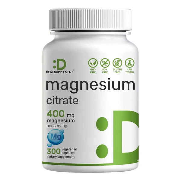 Capsulas De Citrato De Magnesio 400 Mg Absorción Rápida Min