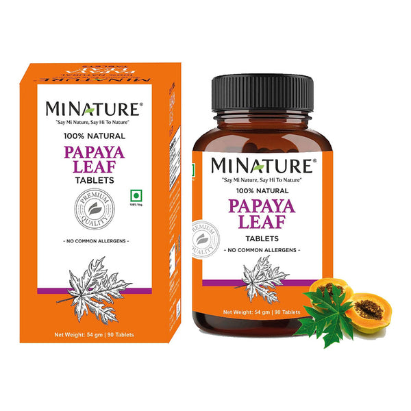 Tabletas Hojas De Papaya Minature 90 Comprimidos 1000 Mg Veganas Salud Digestiva