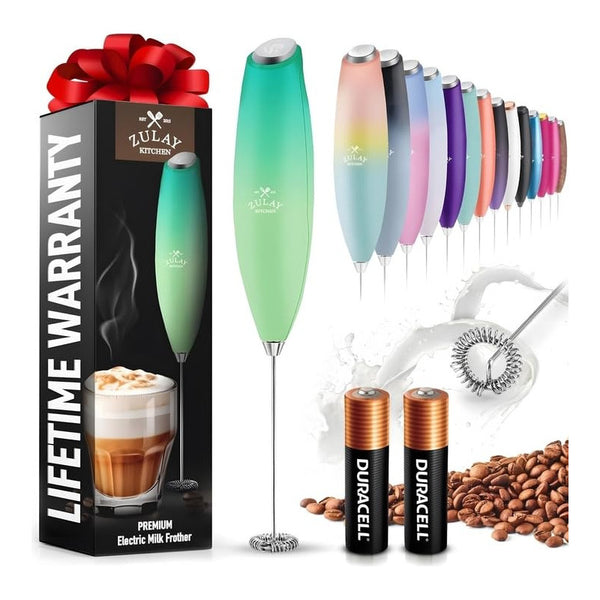 Milk Frother Zulay Kitchen Milk Boss Para Bebidas Espumosas Portatil y Potente