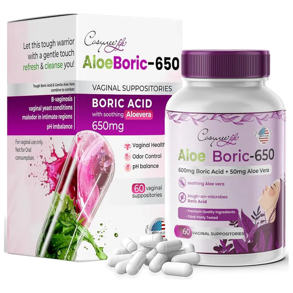 Supositorios Acido Borico Aloe Vera 60 Capsulas Mujeres Bienestar