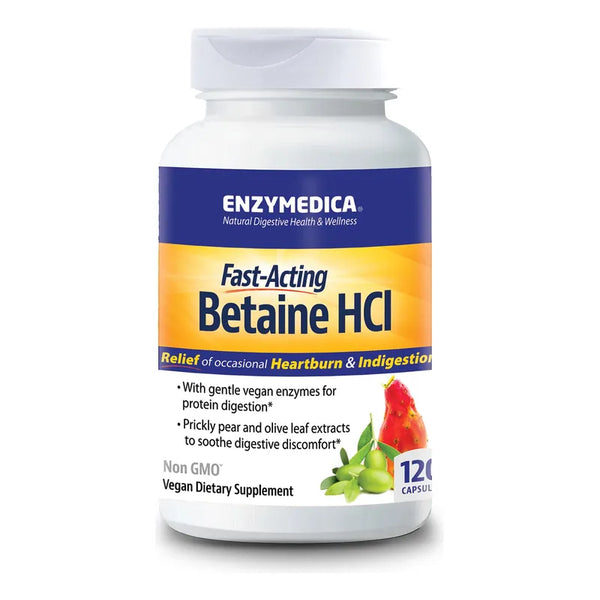 Betaina Hcl Capsulas 120 Soporte Acidez Estomacal E Indigestion