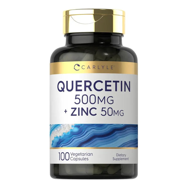 Capsulas De Quercetina Con Zinc 500 Mg Complemento Saludable Vegano
