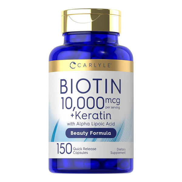 Biotina Carlyle 10000 Mcg Con Queratina Y Acido Alfa Lipoico 150 Capsulas