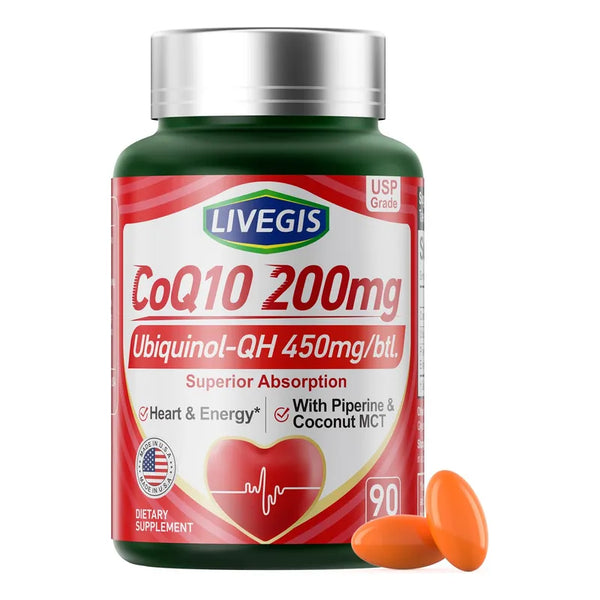 Capsulas Blandas Ubiquinona 200mg Con Aceite De Coco Suplemento Para Energia Y Salud Cardiaca