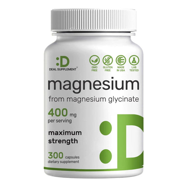 Glicinato De Magnesio 400 Mg Muscular E Inmune Premium 300 Cápsulas