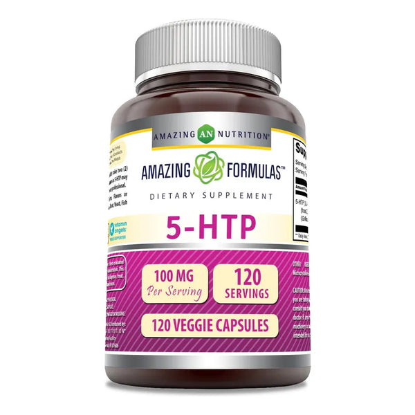 Capsulas 5 HTP 100 Mg Hidroxitriptofano 120 Unidades Amazing Formulas