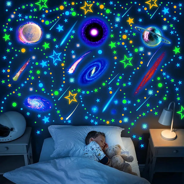 Juego De 495 Calcomanías Luminiscentes Para Decoración Nocturna