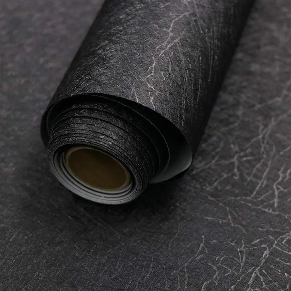 Papel Tapiz Negro Seda Repujado Autoadhesivo Para Muebles Y Paredes
