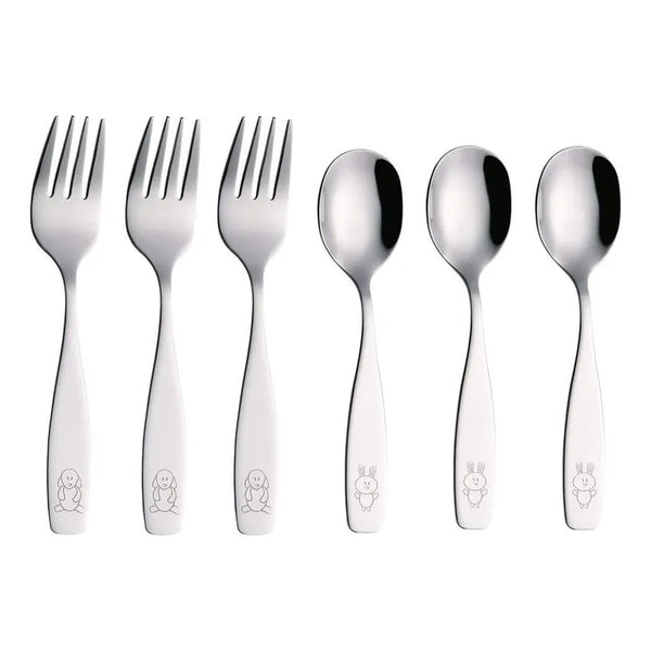 Utensilios Infantiles De Acero Inoxidable, 3 Tenedores 3 Cuc - Imagen 1