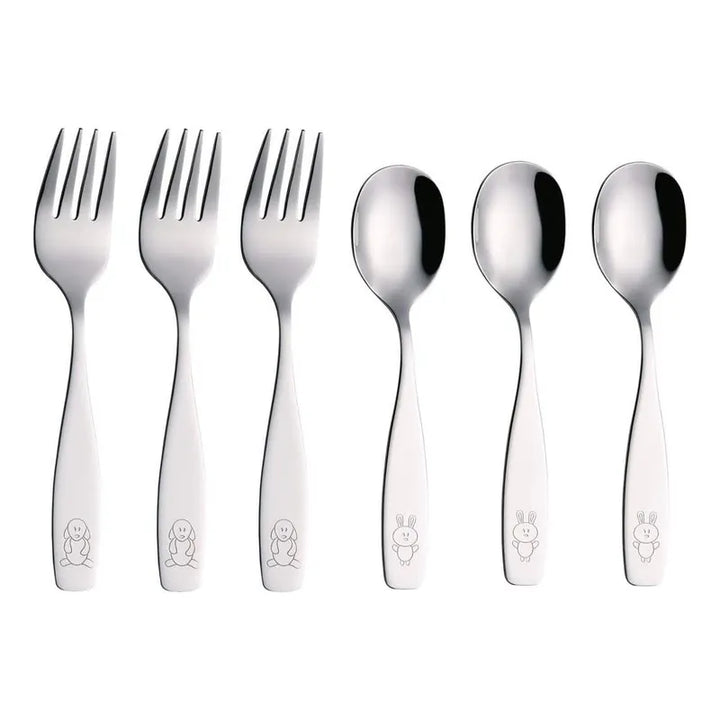 Utensilios Infantiles De Acero Inoxidable, 3 Tenedores 3 Cuc - Imagen 1