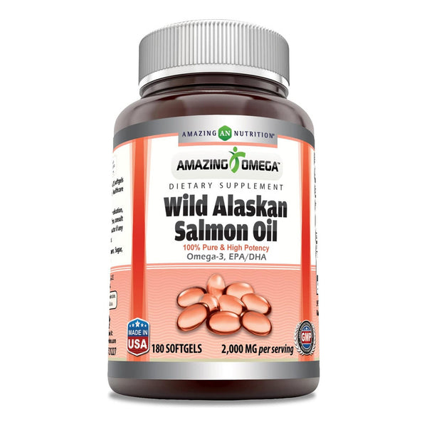 Aceite De Salmon Salvaje De Alaska Omega 180 Cap Gran Potencia