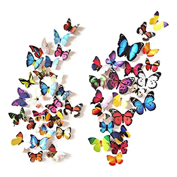 Lintopos 80 Pegatinas De Pared Mariposa 3D Decoración Versátil Y Durable