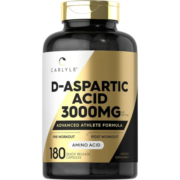 Cápsulas Carlyle Ácido Aspártico 3000 Mg 180 Unidades Para Atletas