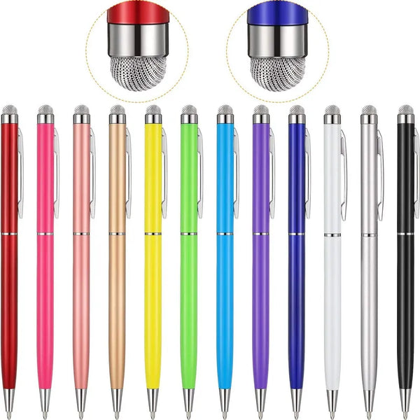 Lapices Capacitivos Retractiles 2 En 1 Multicolores Para Pantallas Tactiles