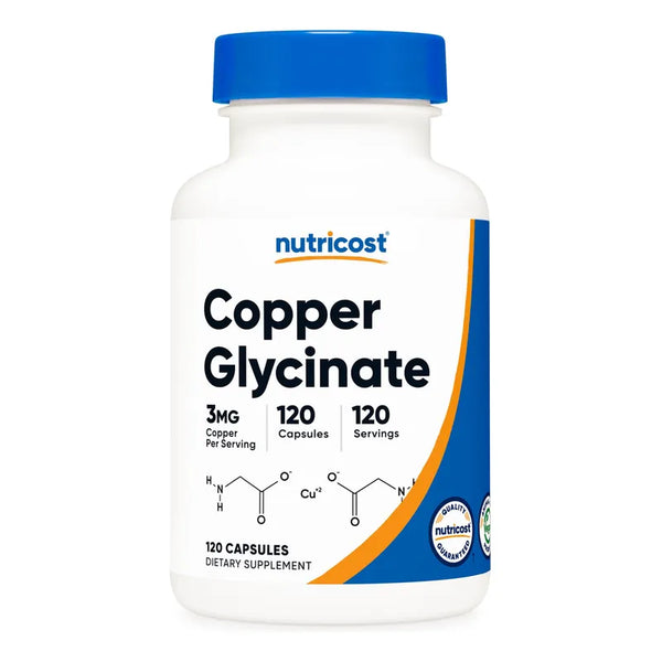 Capsulas De Glicinato De Cobre Nutricost 120 Unidades 3 Mg Veganas