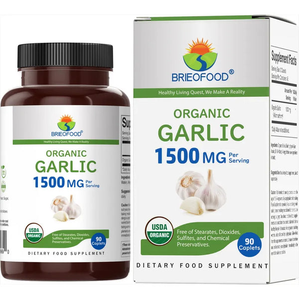 Ajo Orgánico 1500 Mg 90 Tabletas Vegetariano Sin Gluten Mejora Salud