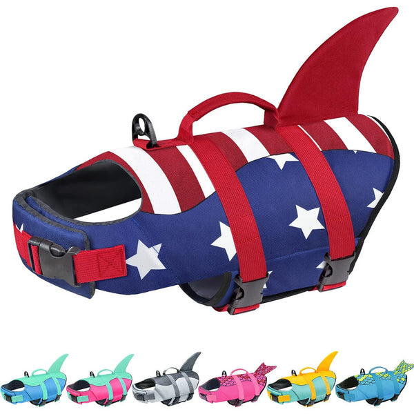 Chaleco Salvavidas Para Perros Con Bandera Usa Innovador Y Seguro