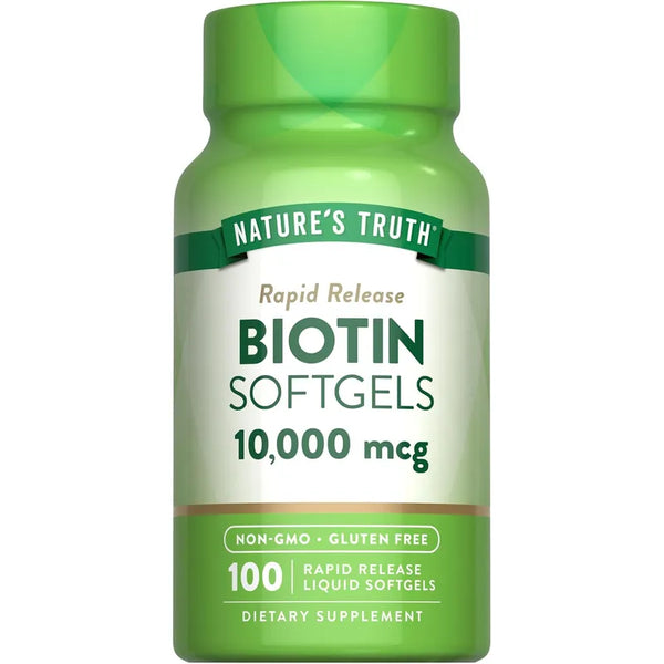Biotina 10000 Mcg 100 Capsulas Blandas Para Salud Capilar