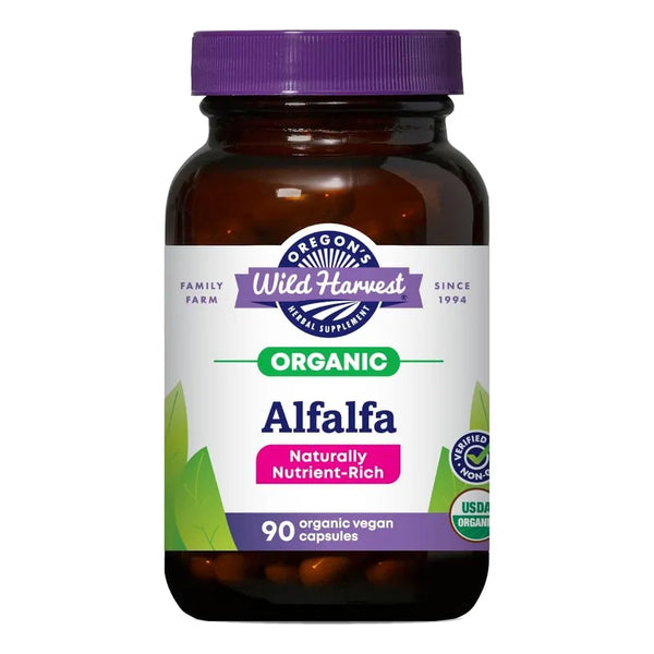 Capsulas De Alfalfa 90 Unidades Organicas Oregons Wild Harvest Sin OMG