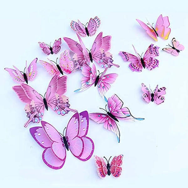 Somotersea 24pcs Mariposa 3d Decoración De Pared Para Niñas Y Fiestas