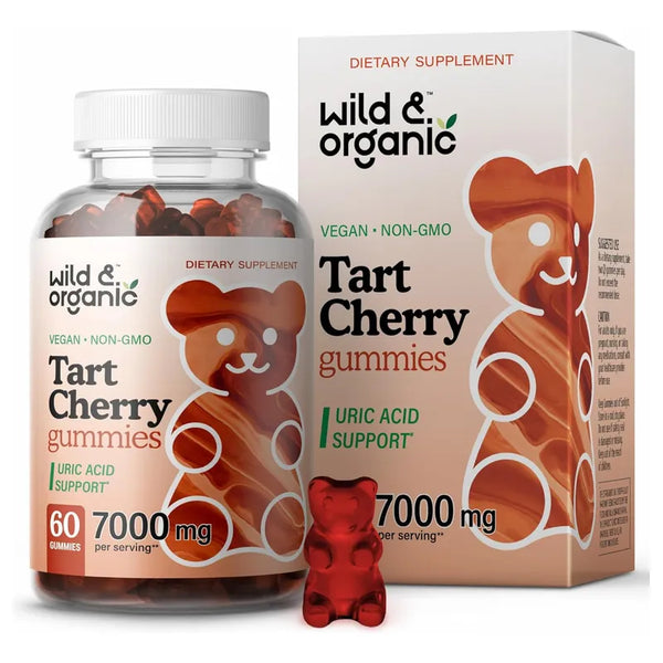 Gomitas De Cereza Ácida 7000 Mg De Wild & Organic Para Acido Urico Saludable