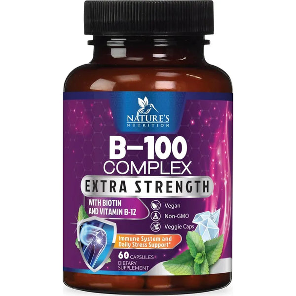 Capsulas Complejo Vitaminico B Nature's Nutrition Para Energia Y Salud Integral