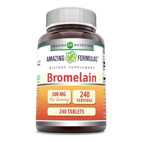 Bromelina Amazing Formulas 500 Mg Sin Glúten 240 Tabletas