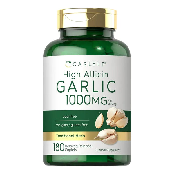 Ajo Concentrado Alta Alicina 180 Capsulas Sin Olor Vegetariano Carlyle
