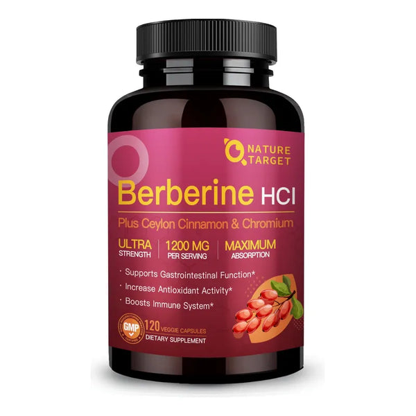 Berberina Hcl 1200 Mg Con Canela De Ceilán Y Cromo Para Salud Integral