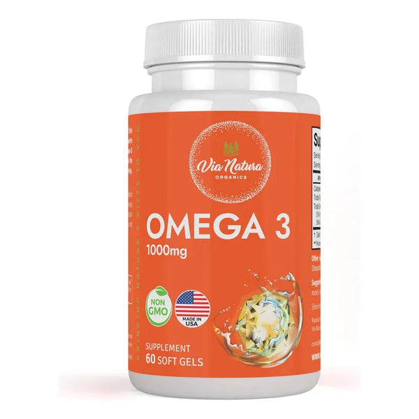 Aceite De Pescado Omega 3 1000mg 60 Capsulas Blandas Apoyo Cardiovascular