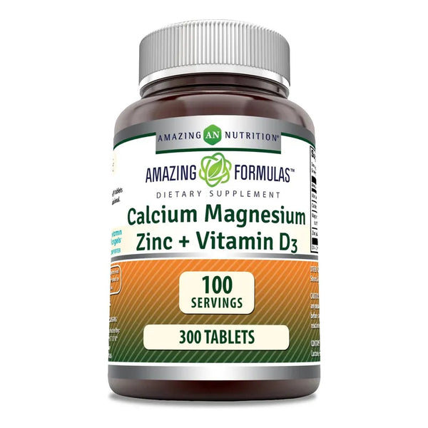 Calcio Magnesio Zinc D3 Amazing Formulas 300 Tabletas Suplemento Potente Y Seguro