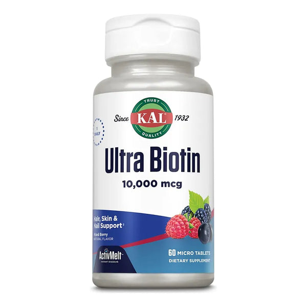Biotina Kal Ultra 10000mcg Activmelt Crecimiento Cabello Energía Más Fuerte