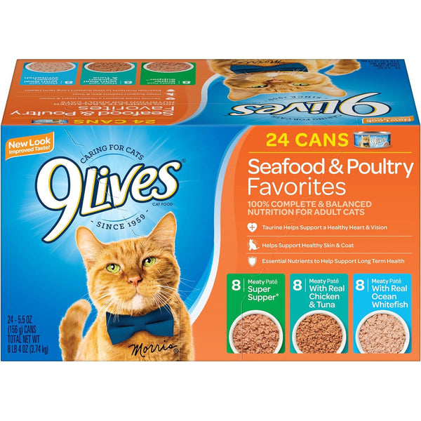 Alimento Humedo Para Gatos 9lives Paquete De 24 Latas Nutricion Completa