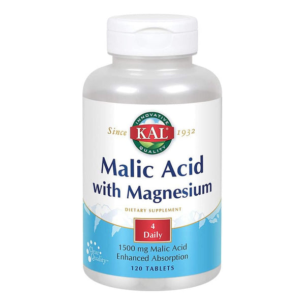 Ácido Málico 1500 Mg Con Magnesio Kal 120 Tabletas Suplemento Energía