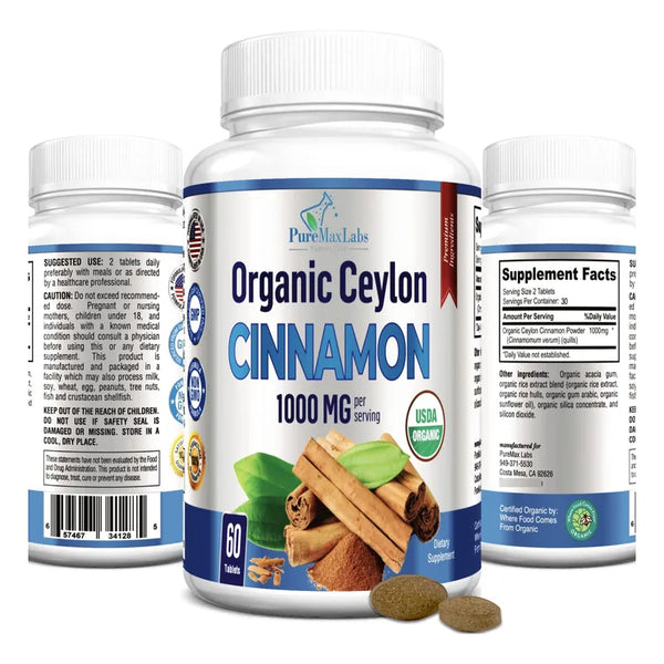 Canela De Ceilán Orgánica 1000 Mg Rápida Absorción