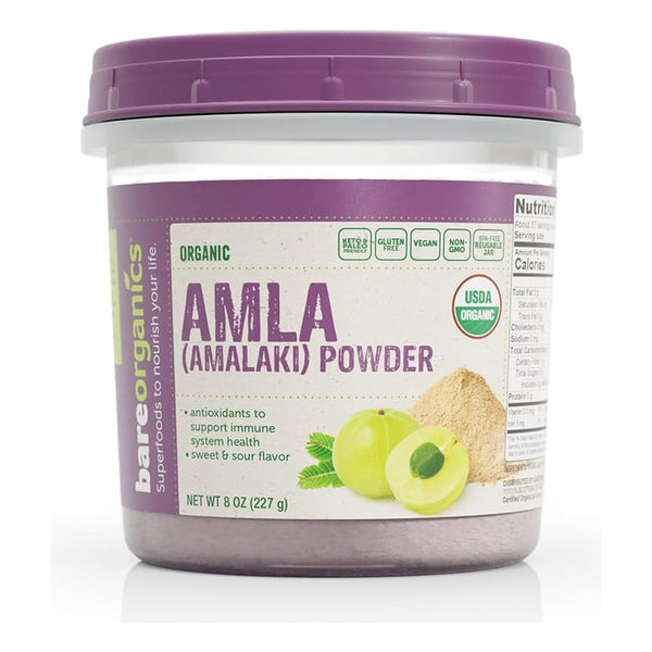 Amla Organico BareOrganics Polvo Superalimento Antioxidante 227 Gr