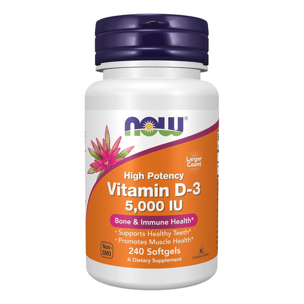 Vitamina D 5000 Ui 240 Cápsulas Now Foods Fortalece Huesos Y Dientes