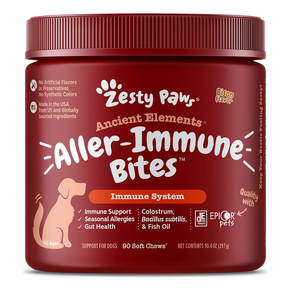 Suplemento Para Perros Zesty Paws Alivio De Alergias Omega 3 Masticables