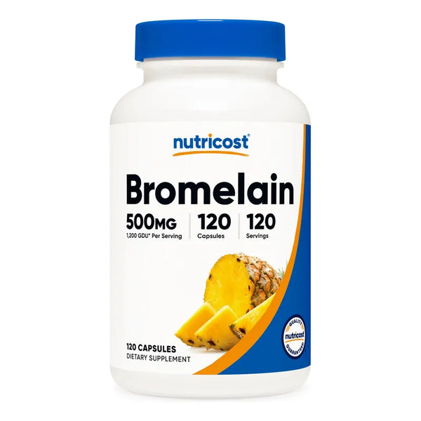 Bromelina 500 Mg 120 Cápsulas 1200 Gdu Soporte Digestivo Vegetariano Sin Gluten