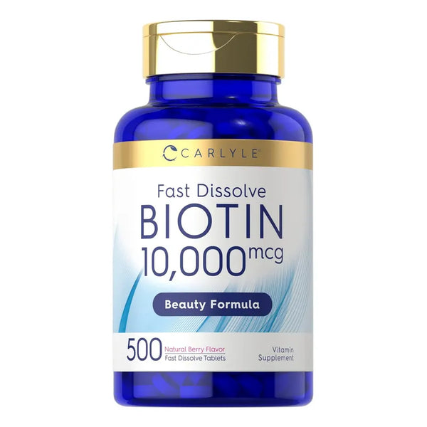 Biotina 10000mcg 500 Tabletas Disolución Rápida Carlyle