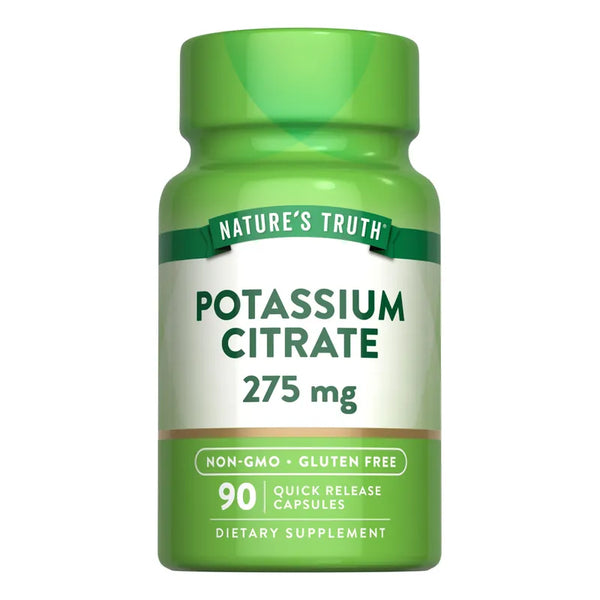 Citrato De Potasio 275 Mg 90 Cápsulas Natures Truth Complemento Activo Sin Gluten