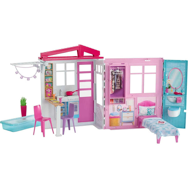 Casa De Muñecas Barbie Con Accesorios Cocina Piscina Portátil Innovadora