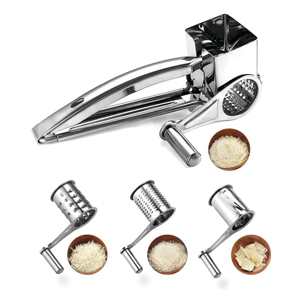 Rallador De Queso Rotativo Hadeweite Manual Acero Inoxidable Ahorra Tiempo Y Esfuerzo