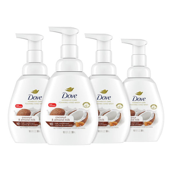 Jabon Espumoso Para Manos Dove Leche De Coco Y Almendras Paquete De 4