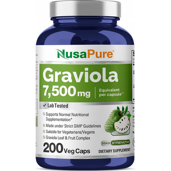 Capsulas De Graviola 7500mg Extracto Potente 200 Unidades