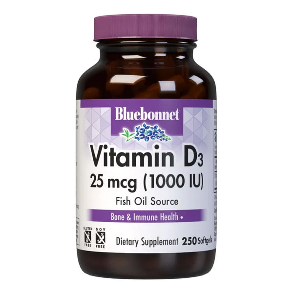 Capsulas De Vitamina D3 Bluebonnet Nutrition Para Crecimiento Muscular Y Esqueletico